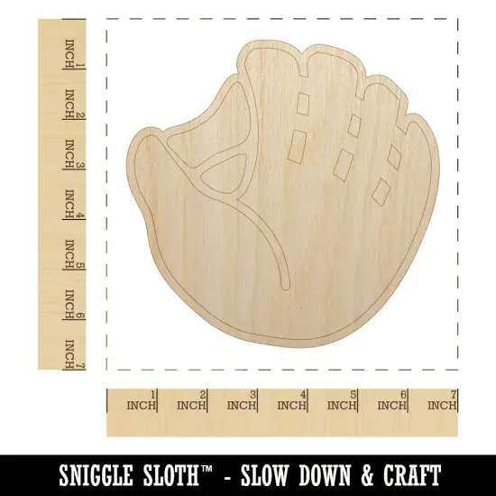 Baseball Glove Mitt Unfinished Wood Shape Piece Cutout for DIY Craft Projects {1}