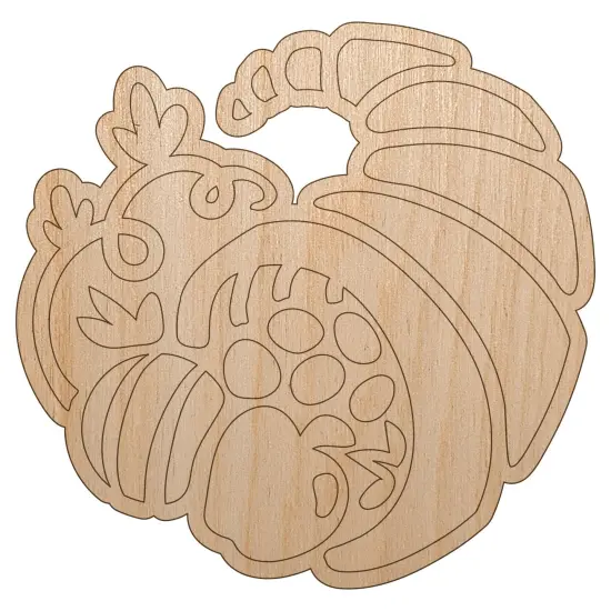 Thanksgiving Fall Cornucopia Unfinished Wood Shape Piece Cutout for DIY Craft Projects {2}