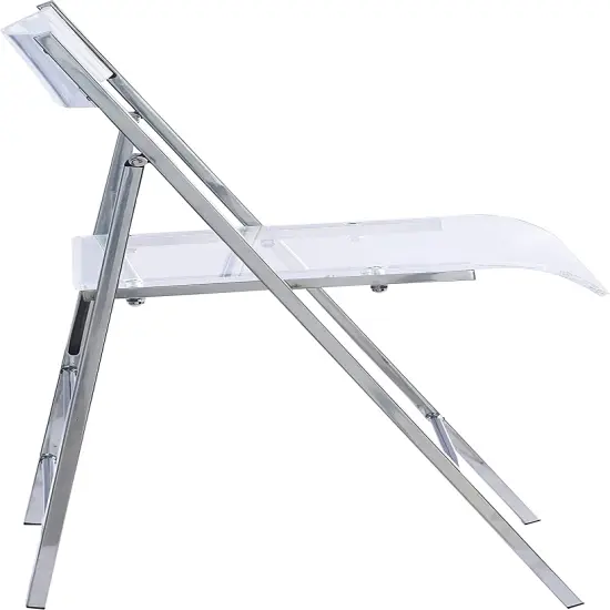 ISL Furnishings- Kasper Flex Luxury Modern Folding Chairs AcrylicSilver 1 Pk {4}