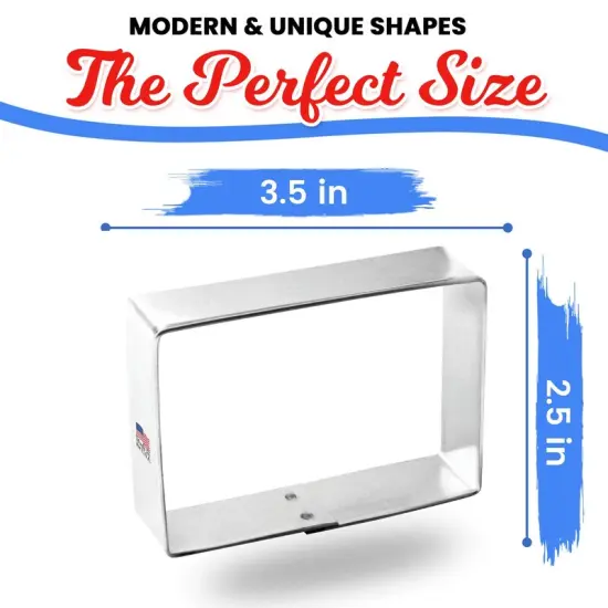 CookieCutter.Com Rectangle Cookie Cutter 3.5 in by 2.5 in –Tin Plated Steel Cookie Cutters – Made In The USA {2}