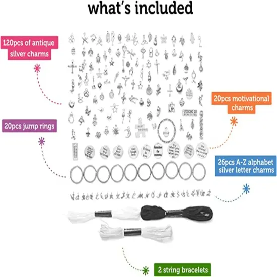 Incraftables 100pcs Antique Gold Charms & 166pcs Silver Charms Set w/ 120pcs Antique Charms (Small & Large), 20pcs Word Charms & 26pcs A-Z Letter Charm for Jewelry Making. Bulk DIY Necklace and Bracelet. {5}