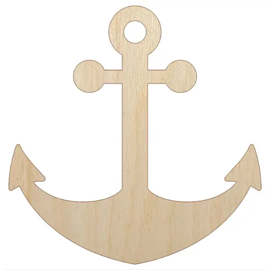 Ship Anchor Nautical Unfinished Wood Shape Piece Cutout for DIY Craft Projects {2}