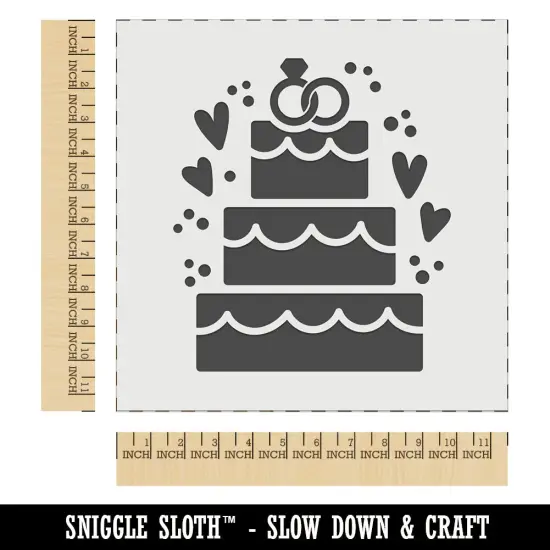 Wedding Cake Marriage Rings Hearts Wall Cookie DIY Craft Reusable Stencil {1}