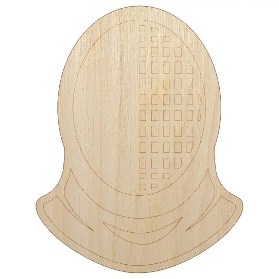 Fencer Fencing Mask Helmet Unfinished Wood Shape Piece Cutout for DIY Craft Projects {7}