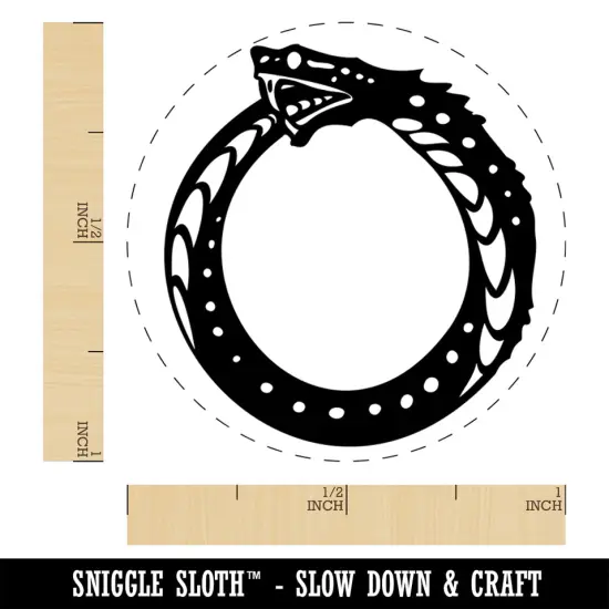 Ouroboros Serpent Snake Eating Tail Ring Circle Self-Inking Rubber Stamp for Stamping Crafting Planners Red {1}