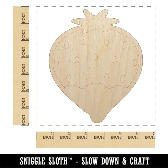 Cute and Delicious Chocolate Covered Strawberry Unfinished Wood Shape Piece Cutout for DIY Craft Projects {1}