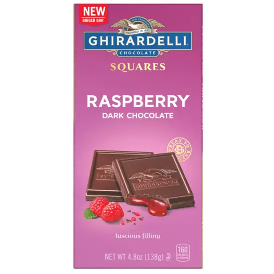 Raspberry Dark Chocolate Squares Bar, 4.8 Oz Bar (Case of 10) {1}