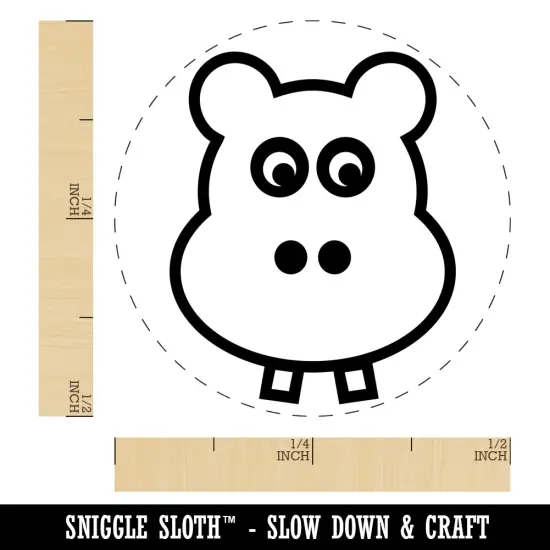 Cute Hippopotamus Face Self-Inking Rubber Stamp for Stamping Crafting Planners Fuchsia {1}