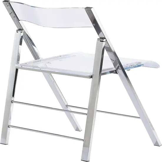 ISL Furnishings Pack of 2- Kasper Flex Luxury Modern Folding Chairs Silver {4}