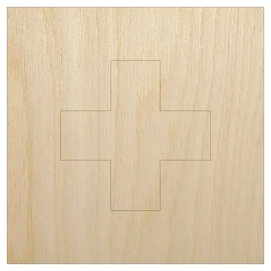 Switzerland Flag Unfinished Wood Shape Piece Cutout for DIY Craft Projects {1}