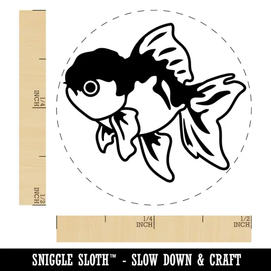Lionhead Fancy Pet Goldfish Self-Inking Rubber Stamp for Stamping Crafting Planners Orange {1}