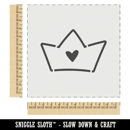 Crown with Heart Wall Cookie DIY Craft Reusable Stencil {1}