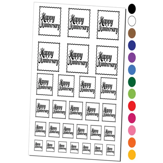 Happy Anniversary Elegant Text Temporary Tattoo Water Resistant Fake Body Art Set Collection Purple {1}