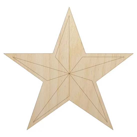 Nautical Star Unfinished Wood Shape Piece Cutout for DIY Craft Projects {1}