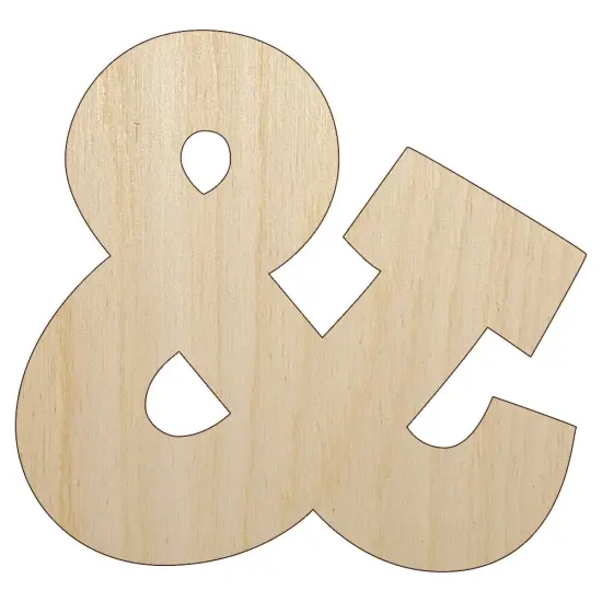 Ampersand Symbol And Unfinished Wood Shape Piece Cutout for DIY Craft Projects {1}