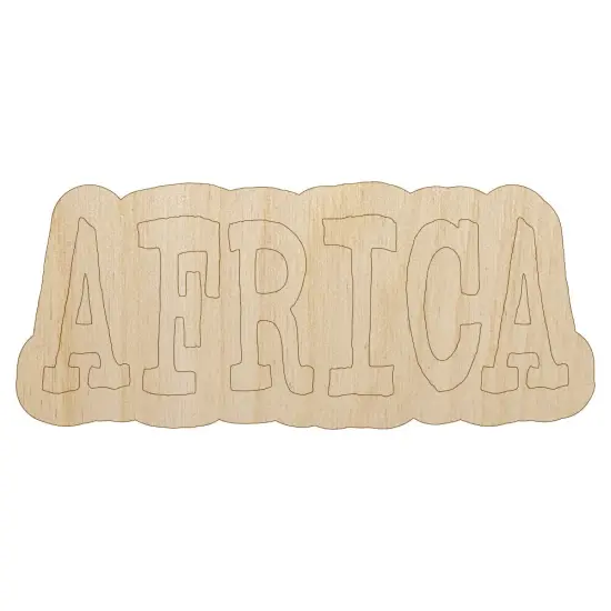 Africa Fun Text Unfinished Wood Shape Piece Cutout for DIY Craft Projects {1}