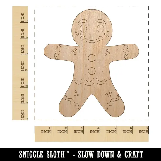 Christmas Gingerbread Man Unfinished Wood Shape Piece Cutout for DIY Craft Projects {1}