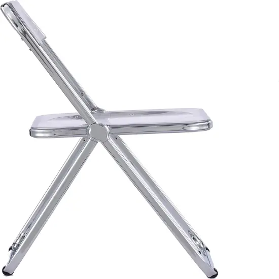ISL Furnishings The Lux Modern Acrylic-Like Folding Chair 2, Transparent/Silver {4}