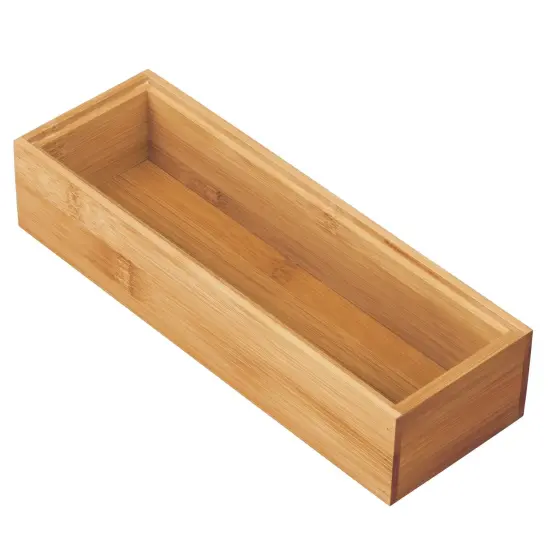 mDesign Wooden Bamboo Office Drawer Organizer Box Tray {5}