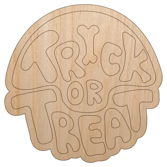 Halloween Trick of Treat Unfinished Wood Shape Piece Cutout for DIY Craft Projects {2}