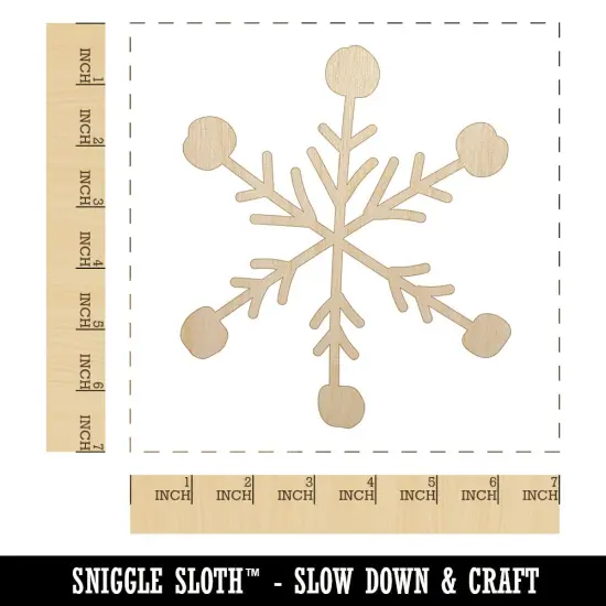 Snowflake Sketch Winter Unfinished Wood Shape Piece Cutout for DIY Craft Projects {1}