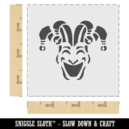 Jester Clown Joker Face Mardi Gras Wall Cookie DIY Craft Reusable Stencil {5}