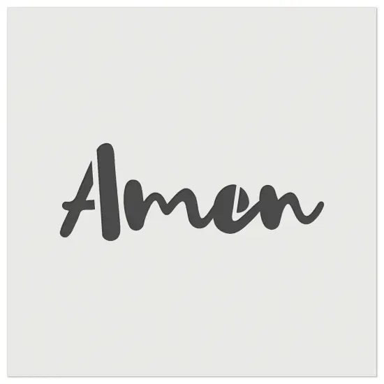 Amen Cursive Fun Text Prayer Praying Wall Cookie DIY Craft Reusable Stencil {2}