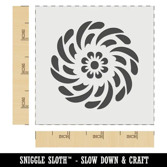 Swirling Geometrical Flower Wall Cookie DIY Craft Reusable Stencil {5}