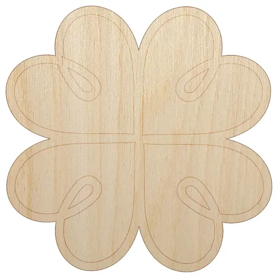 Four Leaf Lucky Clover Tribal Celtic Knot Unfinished Wood Shape Piece Cutout for DIY Craft Projects {2}