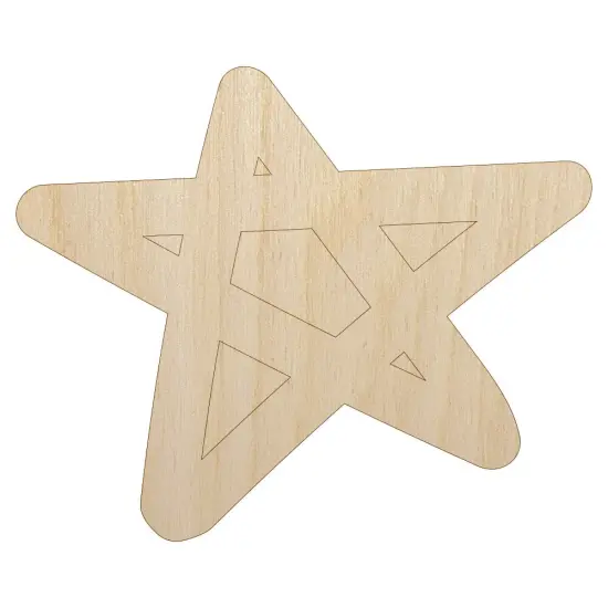 Star Doodle Unfinished Wood Shape Piece Cutout for DIY Craft Projects {1}