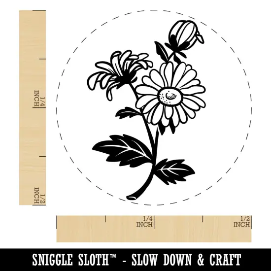 Bundle of Wildflowers Self-Inking Rubber Stamp for Stamping Crafting Planners Brown {1}