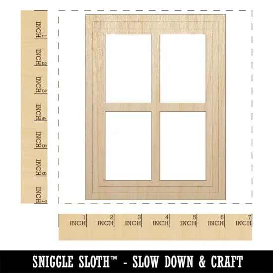 Glass Window Unfinished Wood Shape Piece Cutout for DIY Craft Projects {1}