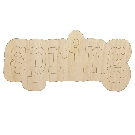 Spring Fun Text Unfinished Wood Shape Piece Cutout for DIY Craft Projects {1}