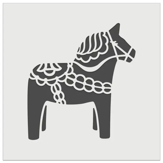 Swedish Dala Dalecarlian Horse Wall Cookie DIY Craft Reusable Stencil {2}