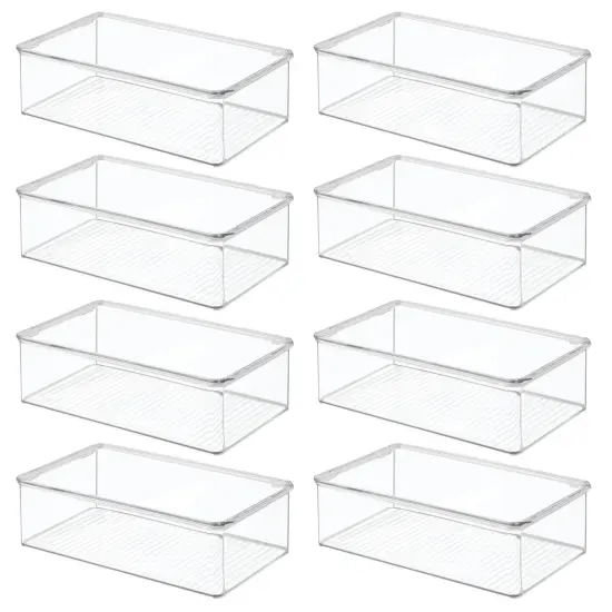 mDesign Plastic Closet Shoe Storage Organizer Box with Hinged Lid {4}