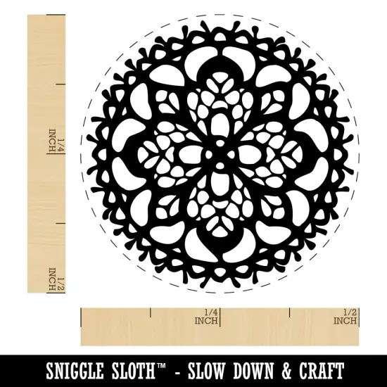 Lace Floral Fabric Flower Self-Inking Rubber Stamp for Stamping Crafting Planners Sky Blue {1}