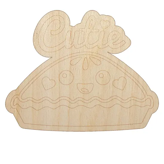 Cutie Pie Unfinished Wood Shape Piece Cutout for DIY Craft Projects {7}