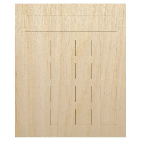 Calculator Icon Unfinished Wood Shape Piece Cutout for DIY Craft Projects {1}