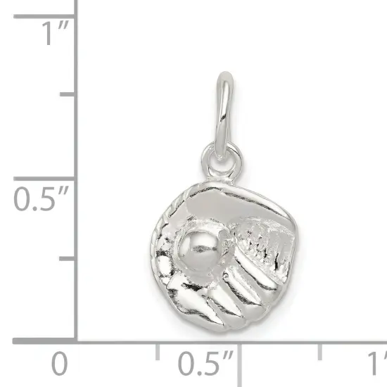 Sterling Silver Baseball Glove Charm FindingKing Jewerly 20mm x 13mm {4}