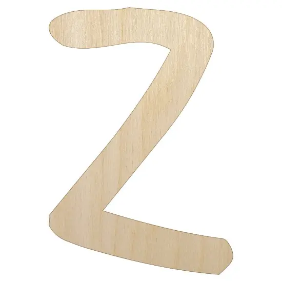 Letter Z Uppercase Felt Marker Font Unfinished Wood Shape Piece Cutout for DIY Craft Projects {1}