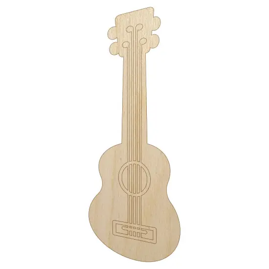 Ukulele Music Instrument Doodle Unfinished Wood Shape Piece Cutout for DIY Craft Projects {1}