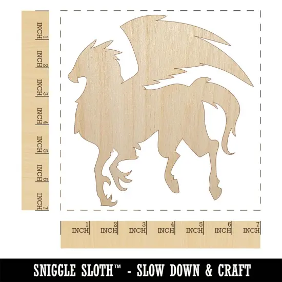 Regal Hippogriff Fantasy Silhouette Unfinished Wood Shape Piece Cutout for DIY Craft Projects {1}