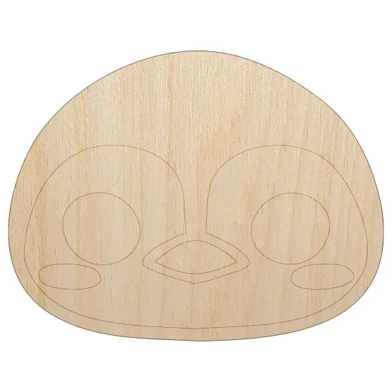 Charming Kawaii Chibi Penguin Face Blushing Cheeks Unfinished Wood Shape Piece Cutout for DIY Craft Projects {7}