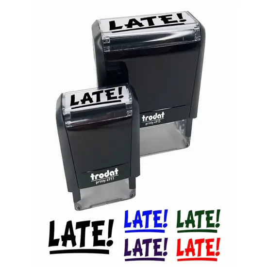 Late School Teacher Self-Inking Rubber Stamp Ink Stamper for Business Office Brown {1}