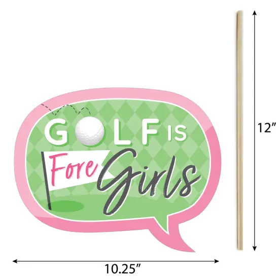 Big Dot of Happiness Funny Golf Girl - Pink Birthday Party or Baby Shower Photo Booth Props Kit - 10 Piece {6}