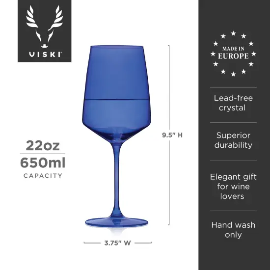 Reserve Nouveau Crystal Wine Glasses in Cobalt  {5}