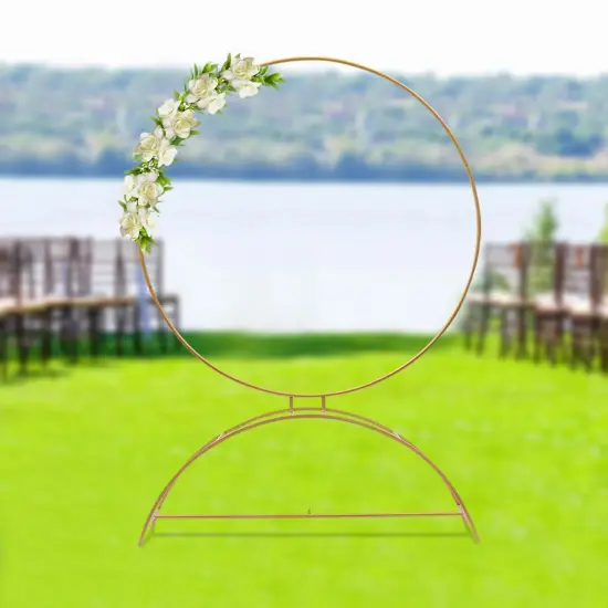 Round Archway Stand Wedding Arch Frame Flower Balloon Backdrop Decor Rack {5}