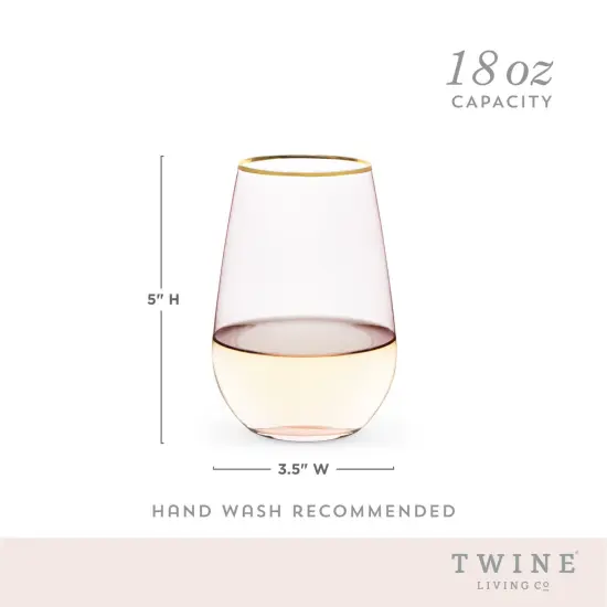Rose Crystal Stemless Wine Glass Set  {5}