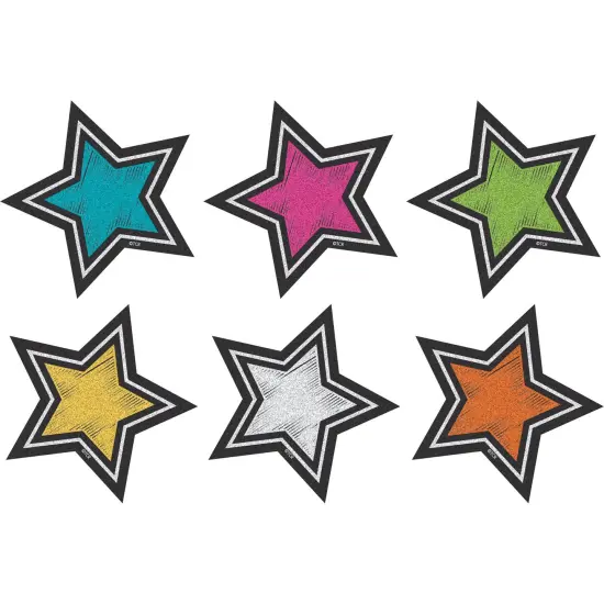 Chalkboard Brights Stars Mini Accents, 36 Per Pack, 6 Packs {2}