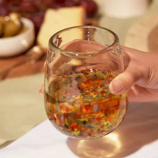 Artistico Recycled Stemless Wine Glass Set  {3}